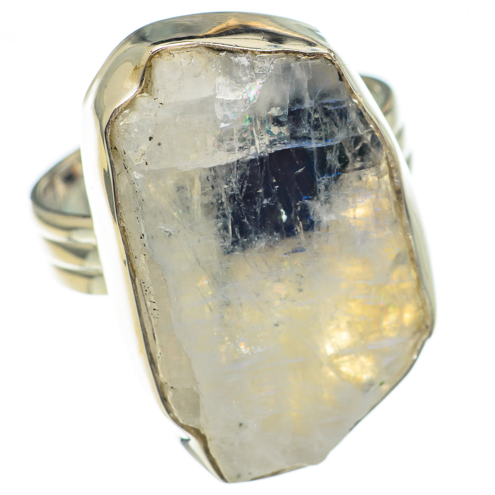 Rainbow Moonstone Rings handcrafted by Ana Silver Co - RING69680