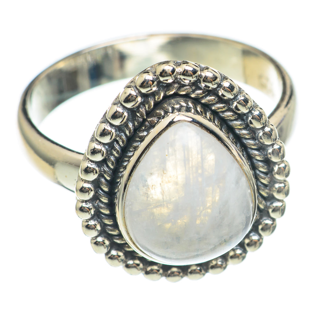 Rainbow Moonstone Rings handcrafted by Ana Silver Co - RING69682