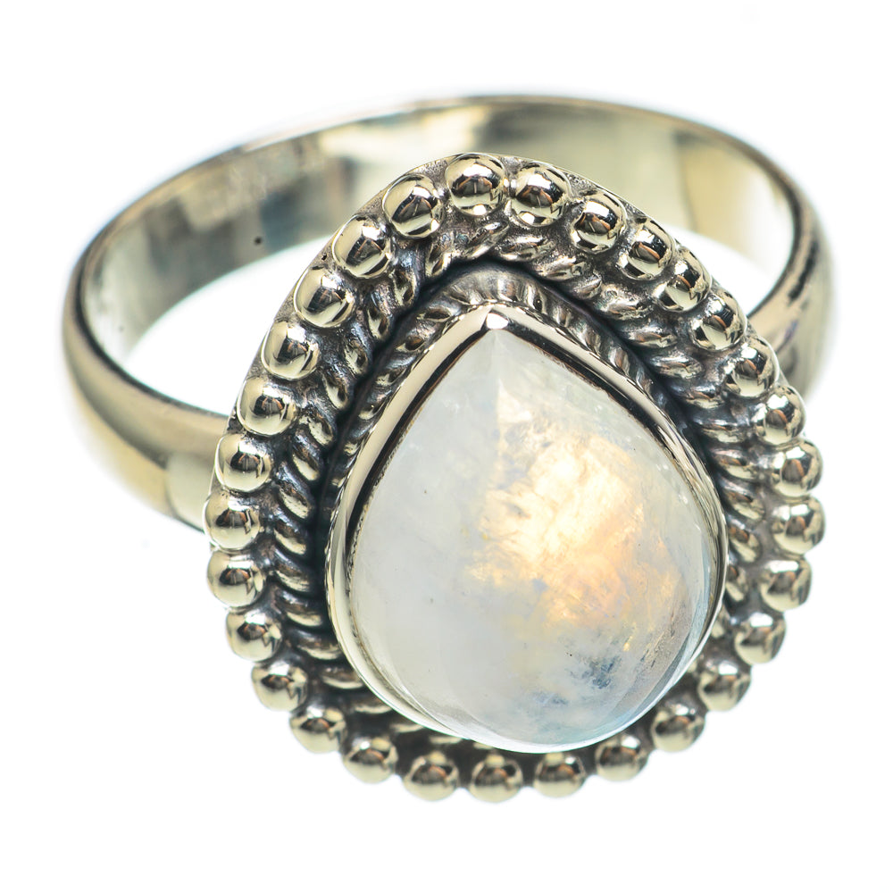 Rainbow Moonstone Rings handcrafted by Ana Silver Co - RING69719