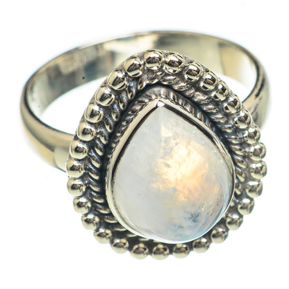 Rainbow Moonstone Rings handcrafted by Ana Silver Co - RING69719