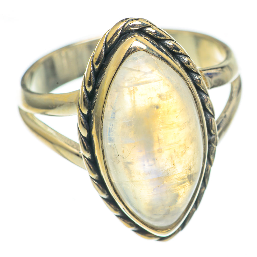 Rainbow Moonstone Rings handcrafted by Ana Silver Co - RING69793