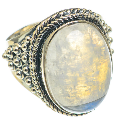 Rainbow Moonstone Rings handcrafted by Ana Silver Co - RING69794