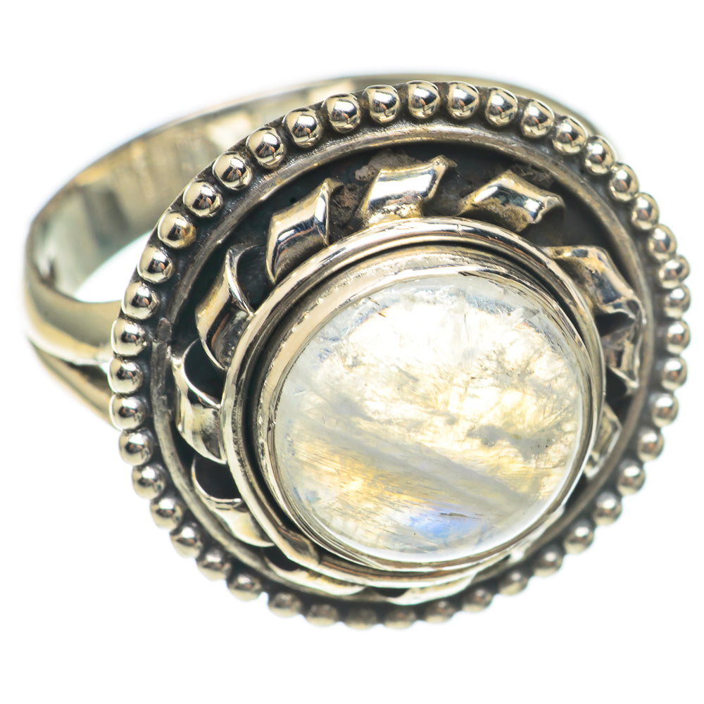 Rainbow Moonstone Rings handcrafted by Ana Silver Co - RING69797