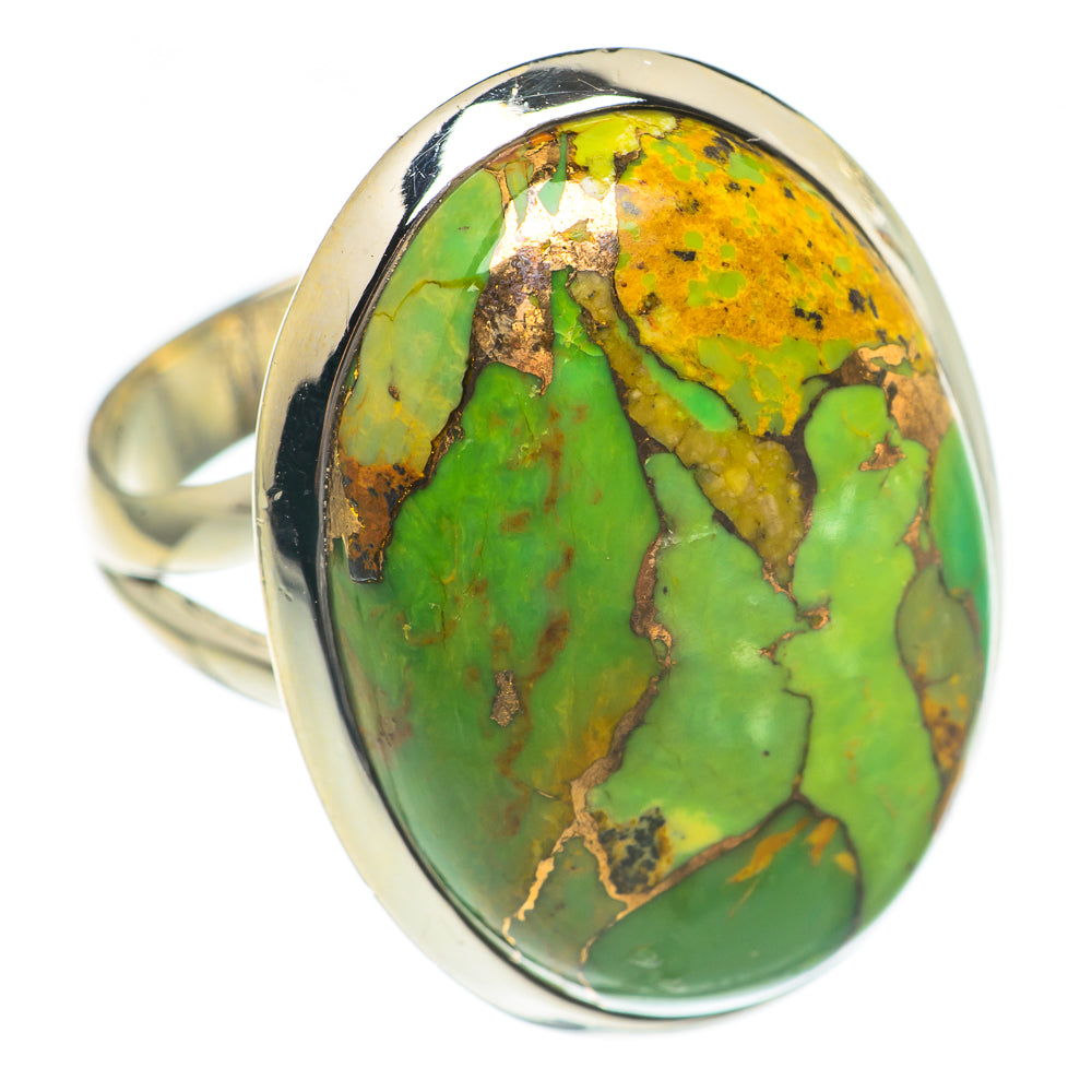 Green Copper Composite Turquoise Rings handcrafted by Ana Silver Co - RING69822