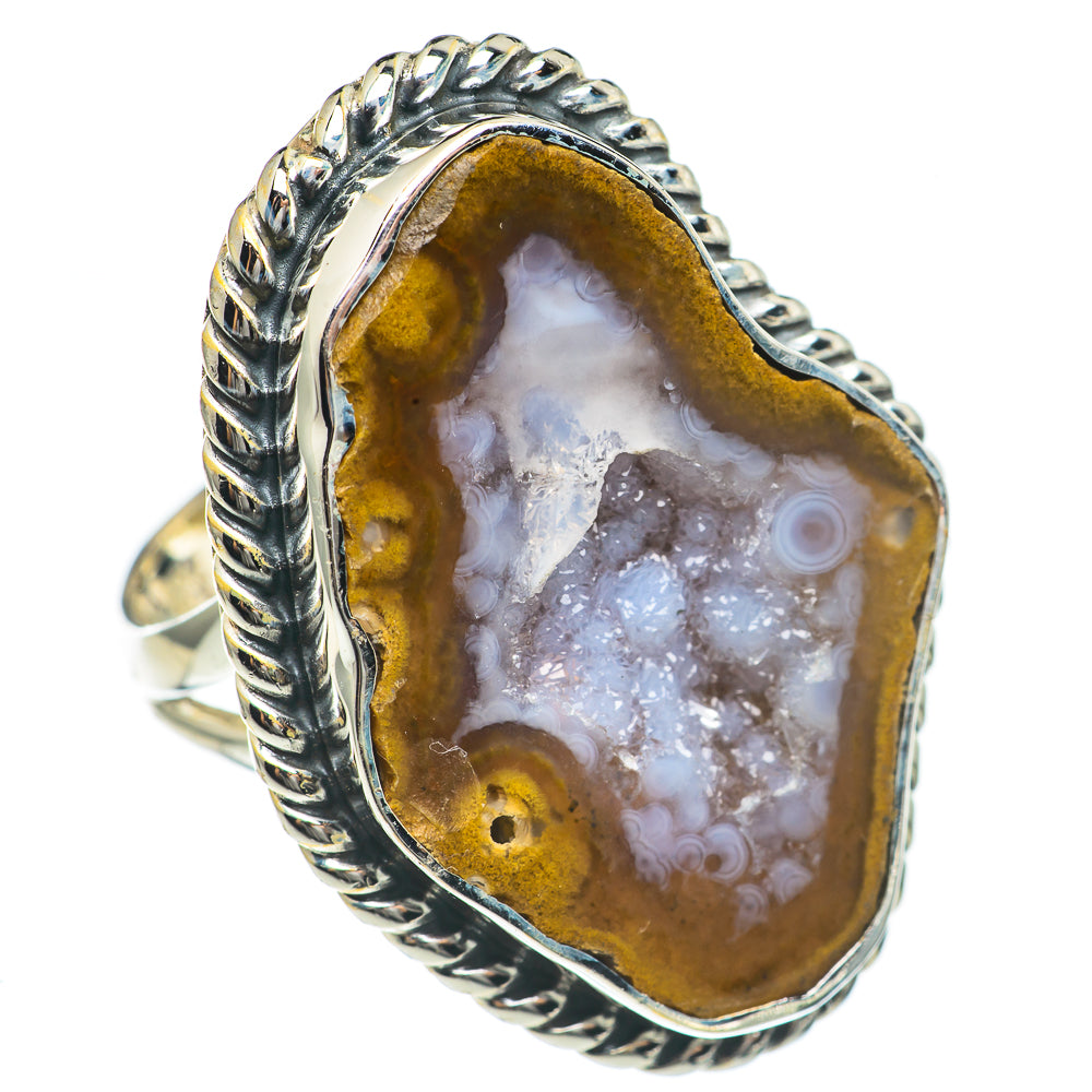 Coconut Geode Druzy Rings handcrafted by Ana Silver Co - RING69831