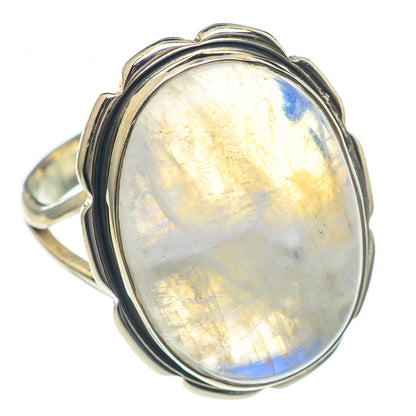 Rainbow Moonstone Rings handcrafted by Ana Silver Co - RING69843
