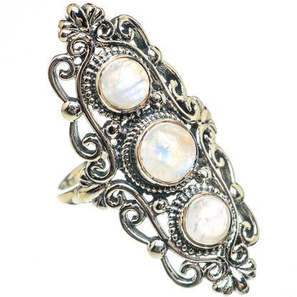 Rainbow Moonstone Rings handcrafted by Ana Silver Co - RING69846