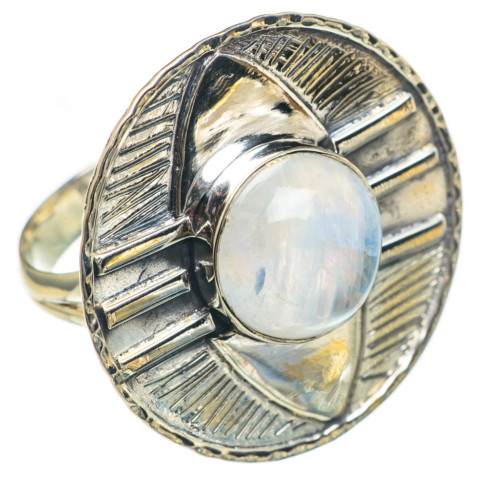 Rainbow Moonstone Rings handcrafted by Ana Silver Co - RING69847
