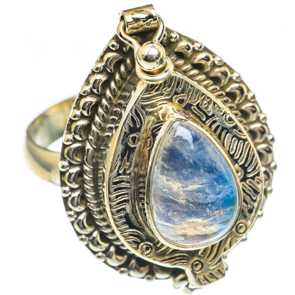 Rainbow Moonstone Rings handcrafted by Ana Silver Co - RING69850