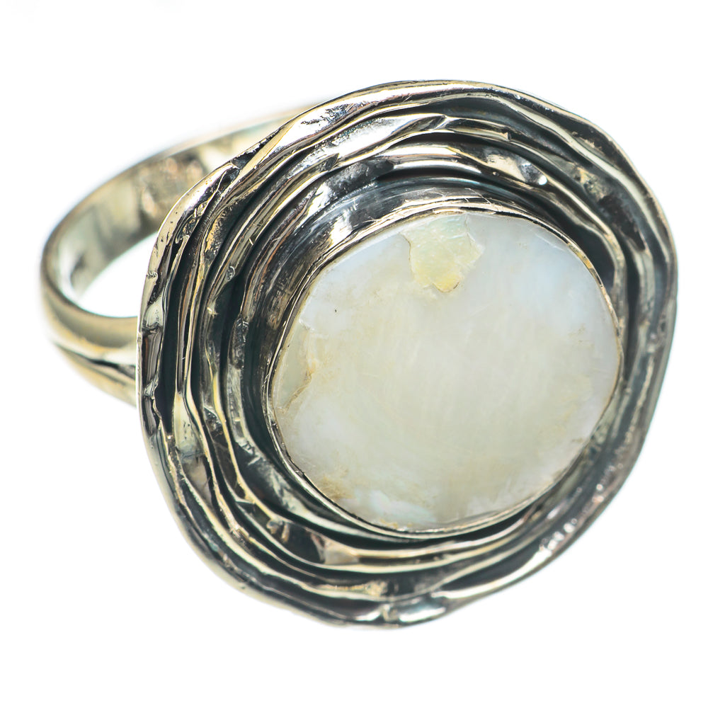 Rainbow Moonstone Rings handcrafted by Ana Silver Co - RING69887
