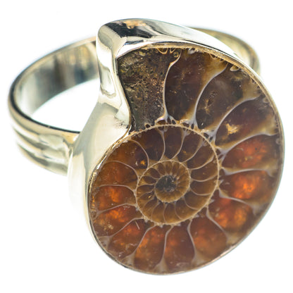 Ammonite Fossil Rings handcrafted by Ana Silver Co - RING69907