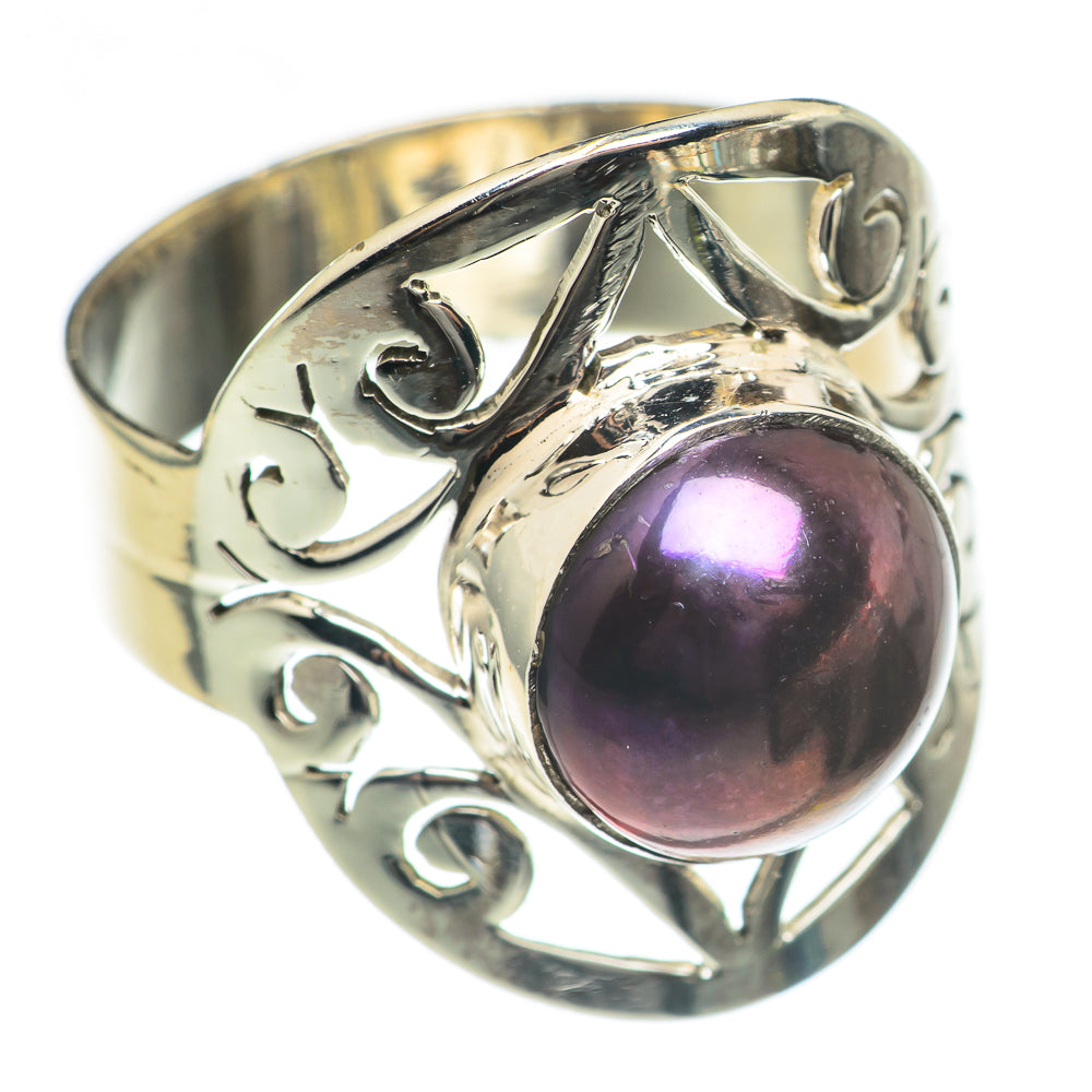 Titanium Cultured Pearl Rings handcrafted by Ana Silver Co - RING69915