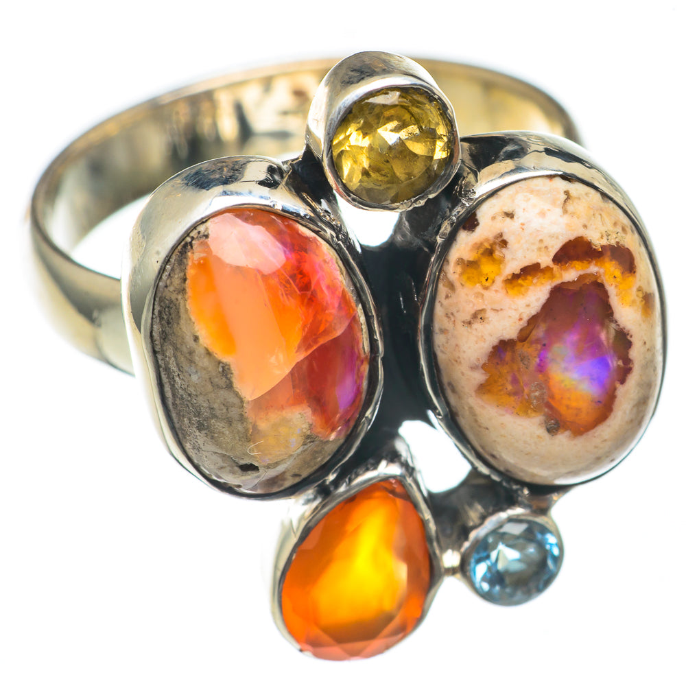 Mexican Fire Opal Rings handcrafted by Ana Silver Co - RING69949