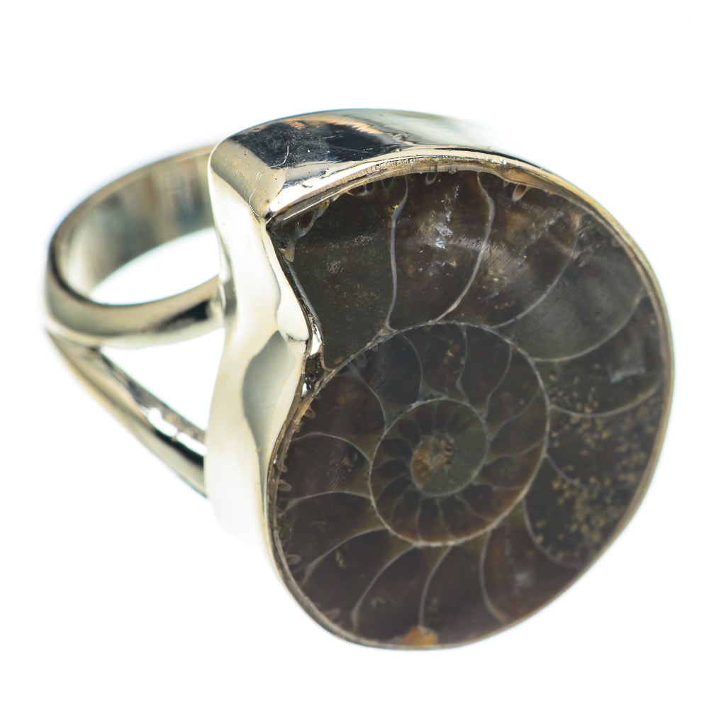 Ammonite Fossil Rings handcrafted by Ana Silver Co - RING69993