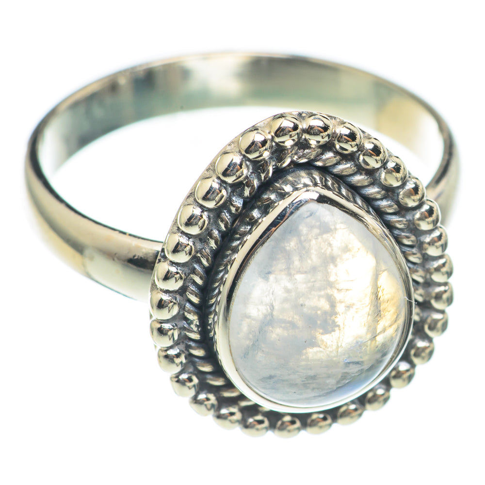 Rainbow Moonstone Rings handcrafted by Ana Silver Co - RING70010