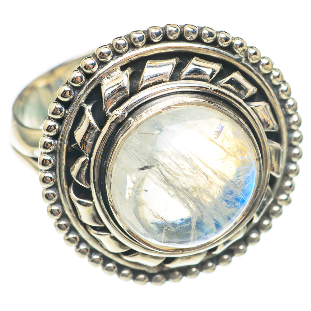 Rainbow Moonstone Rings handcrafted by Ana Silver Co - RING70011