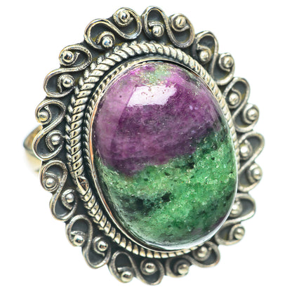 Ruby Zoisite Rings handcrafted by Ana Silver Co - RING70013