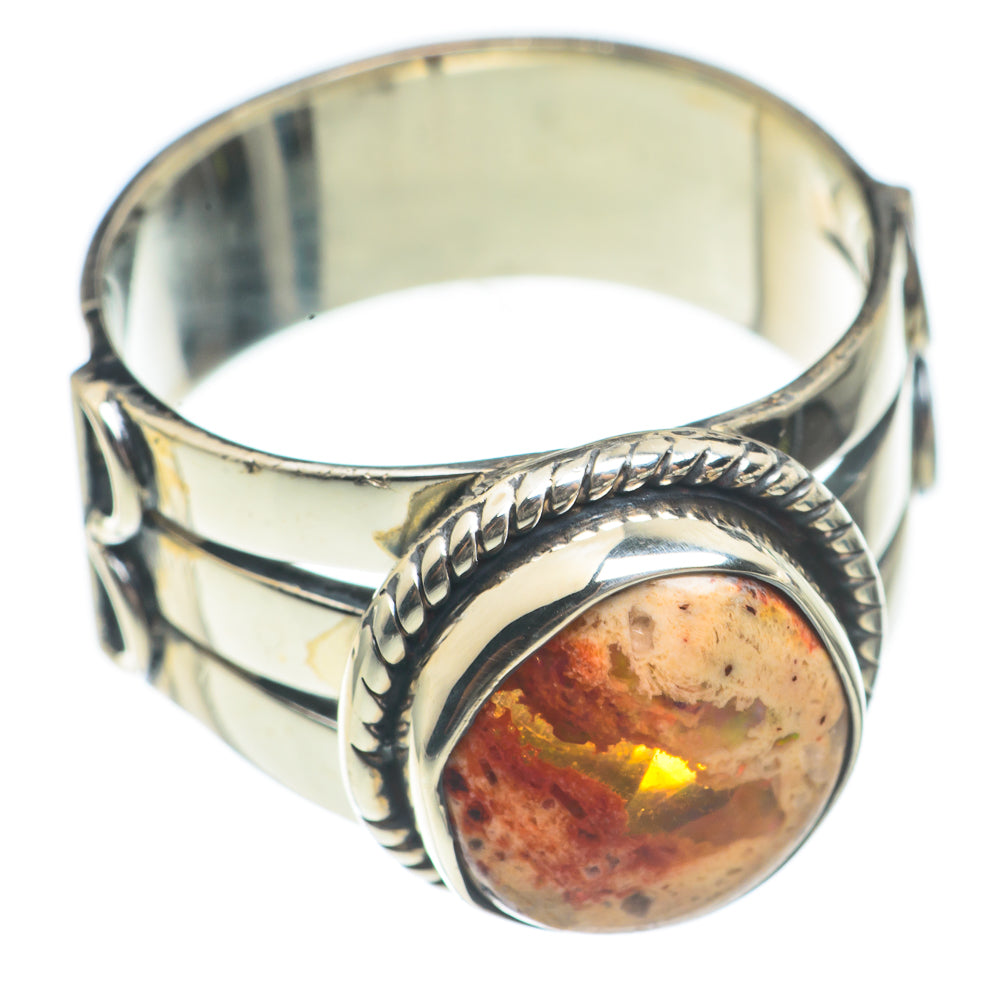 Mexican Fire Opal Rings handcrafted by Ana Silver Co - RING70014
