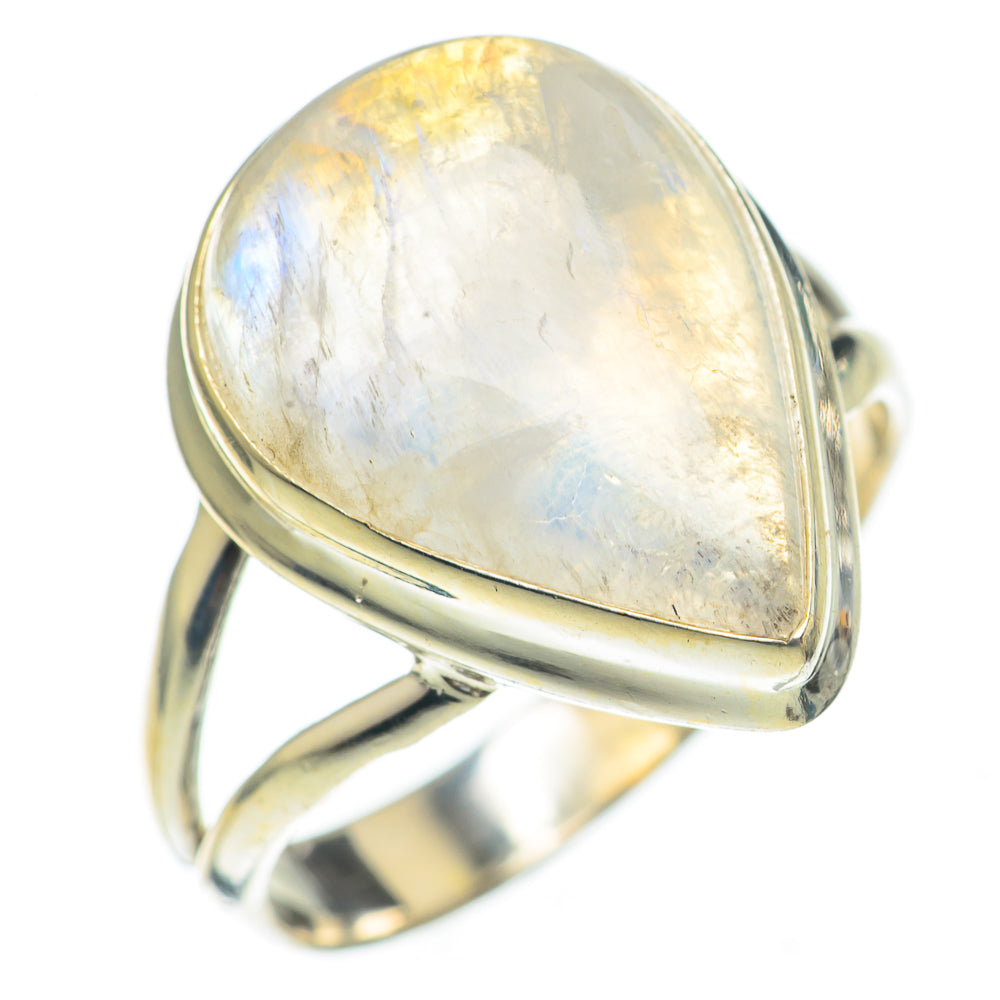 Rainbow Moonstone Rings handcrafted by Ana Silver Co - RING70081