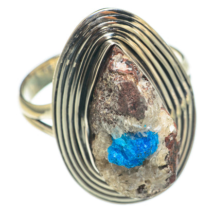 Cavansite Crystal Rings handcrafted by Ana Silver Co - RING70082