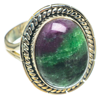 Ruby Zoisite Rings handcrafted by Ana Silver Co - RING70091