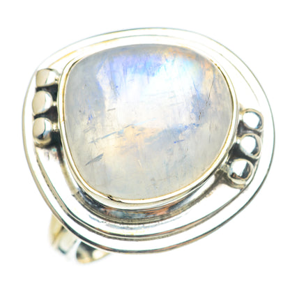 Rainbow Moonstone Rings handcrafted by Ana Silver Co - RING70112
