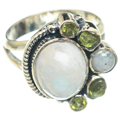 Rainbow Moonstone Rings handcrafted by Ana Silver Co - RING70125
