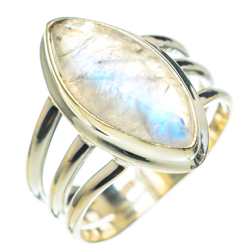 Rainbow Moonstone Rings handcrafted by Ana Silver Co - RING70146