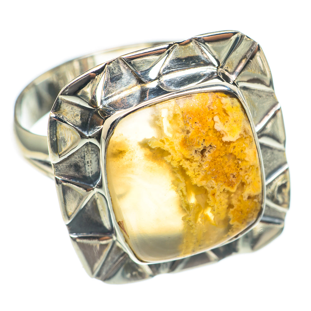 Plume Agate Rings handcrafted by Ana Silver Co - RING70164