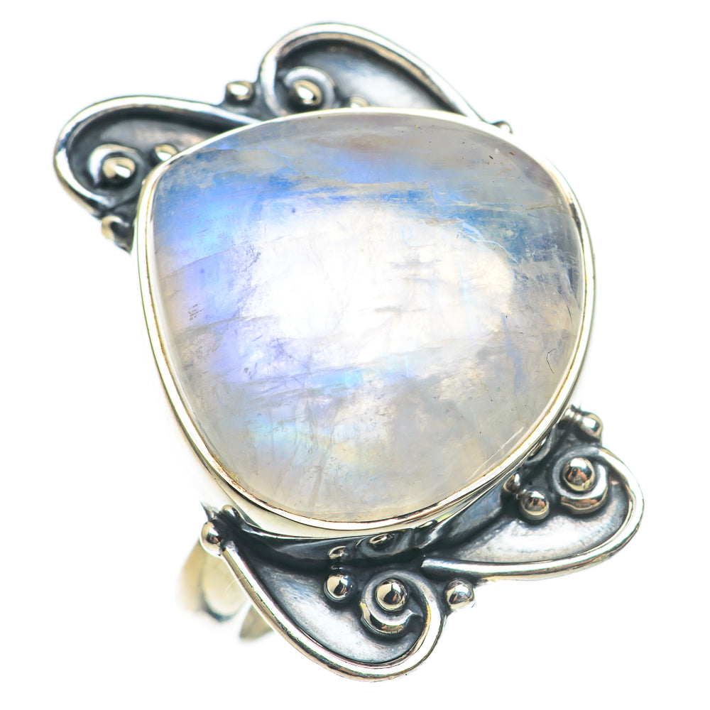 Rainbow Moonstone Rings handcrafted by Ana Silver Co - RING70181