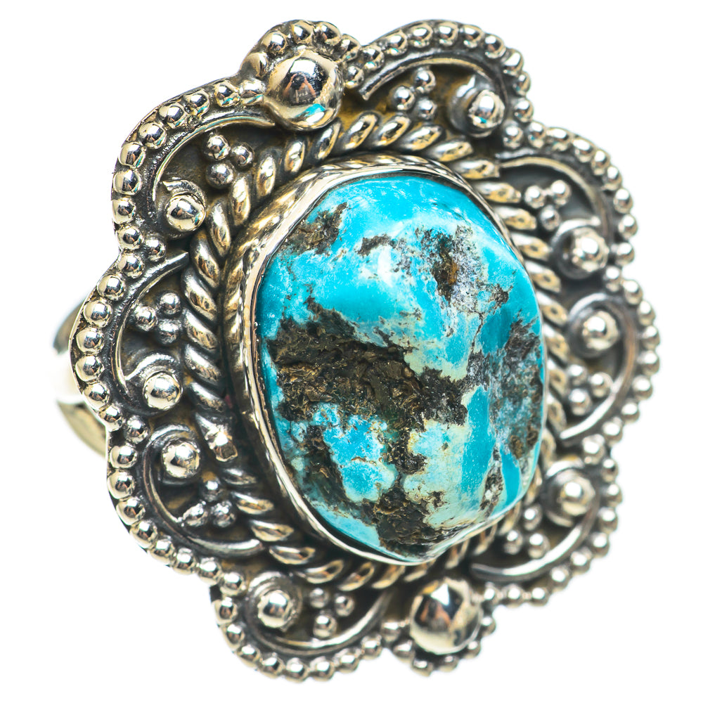 Tibetan Turquoise Rings handcrafted by Ana Silver Co - RING70190