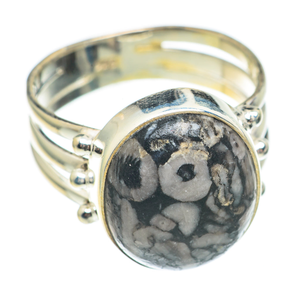 Crinoid Fossil Rings handcrafted by Ana Silver Co - RING70208