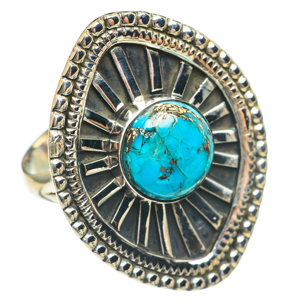 Blue Copper Composite Turquoise Rings handcrafted by Ana Silver Co - RING70224