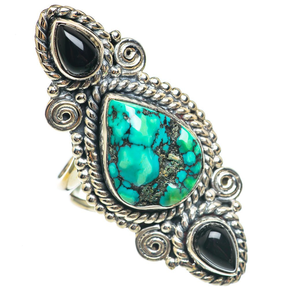 Tibetan Turquoise Rings handcrafted by Ana Silver Co - RING70226
