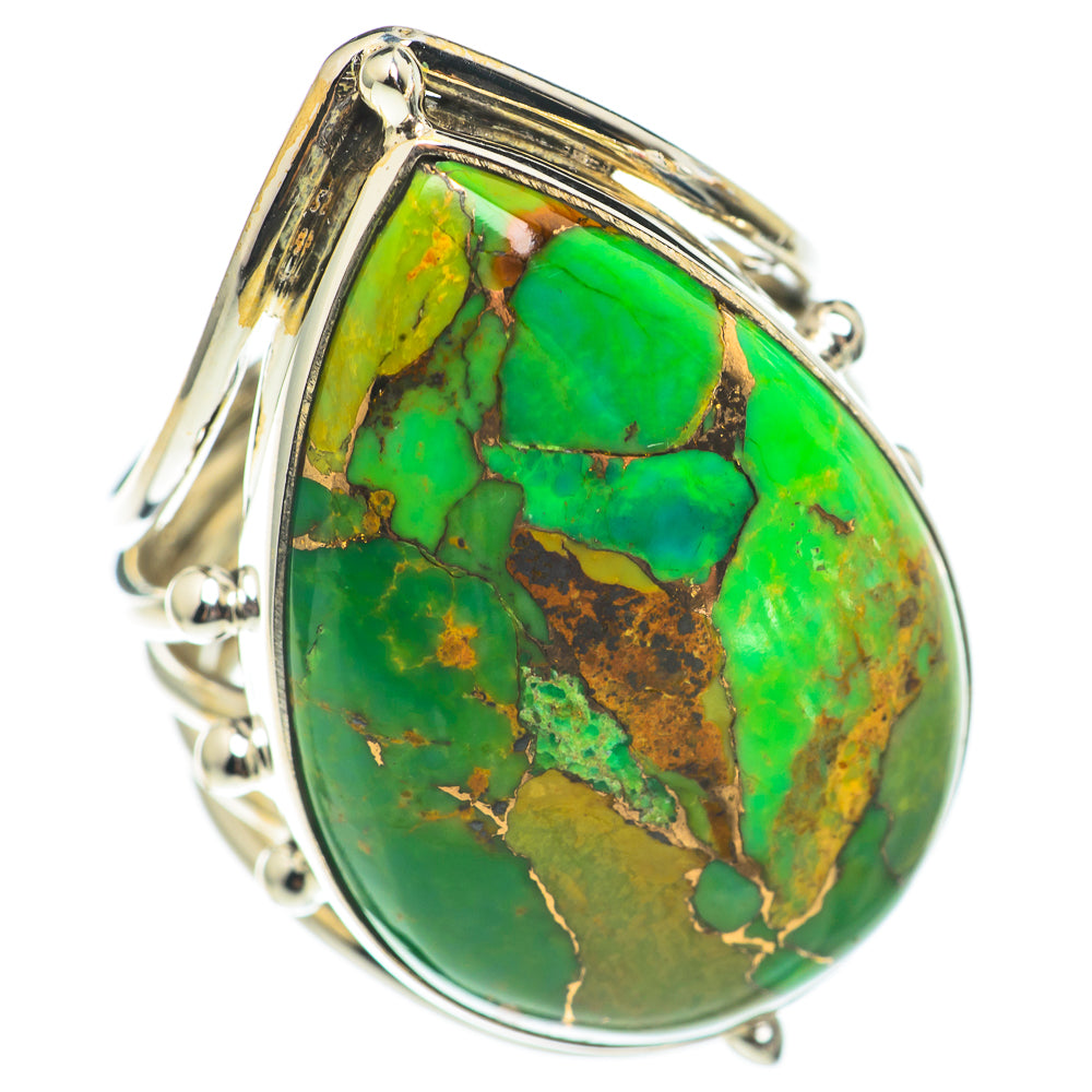 Green Copper Composite Turquoise Rings handcrafted by Ana Silver Co - RING70227
