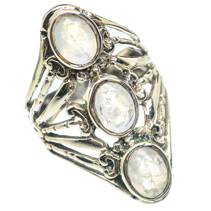 Rainbow Moonstone Rings handcrafted by Ana Silver Co - RING70249
