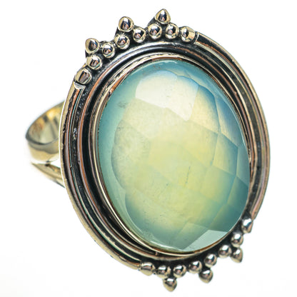 Aqua Chalcedony Rings handcrafted by Ana Silver Co - RING70269