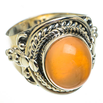 Peach Moonstone Rings handcrafted by Ana Silver Co - RING70283