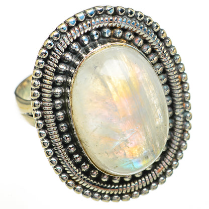 Rainbow Moonstone Rings handcrafted by Ana Silver Co - RING70337