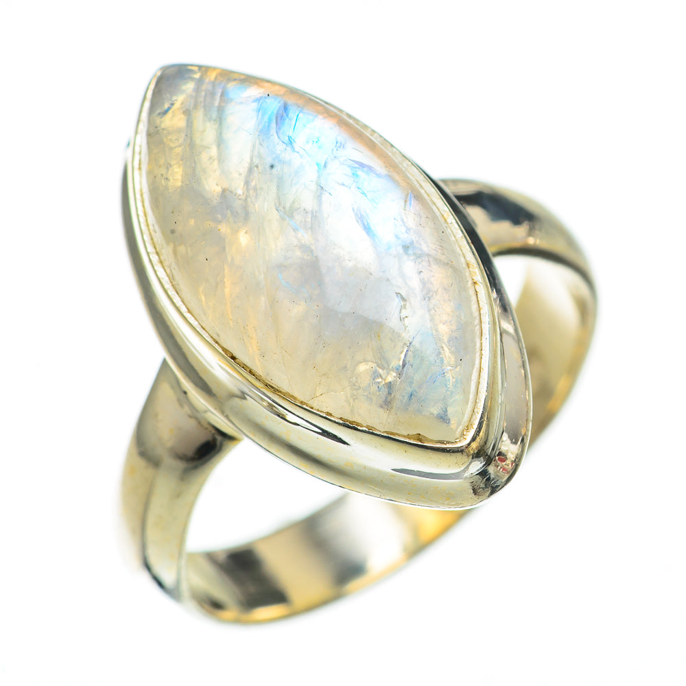 Rainbow Moonstone Rings handcrafted by Ana Silver Co - RING70339