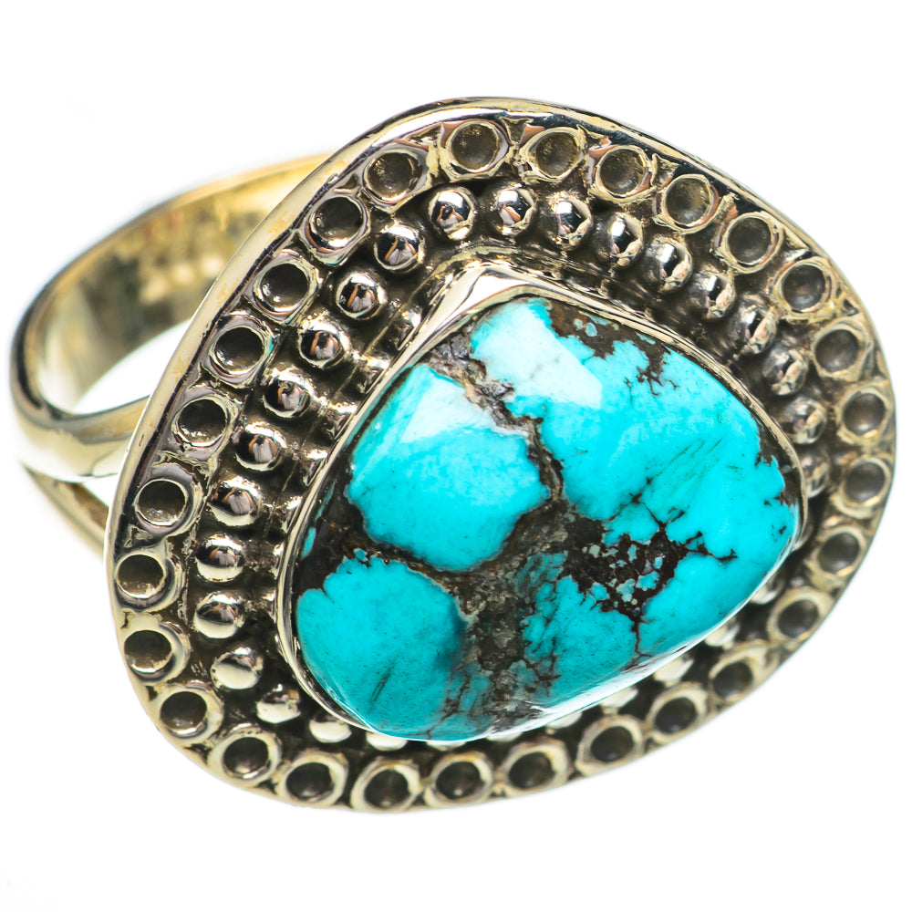 Tibetan Turquoise Rings handcrafted by Ana Silver Co - RING70352