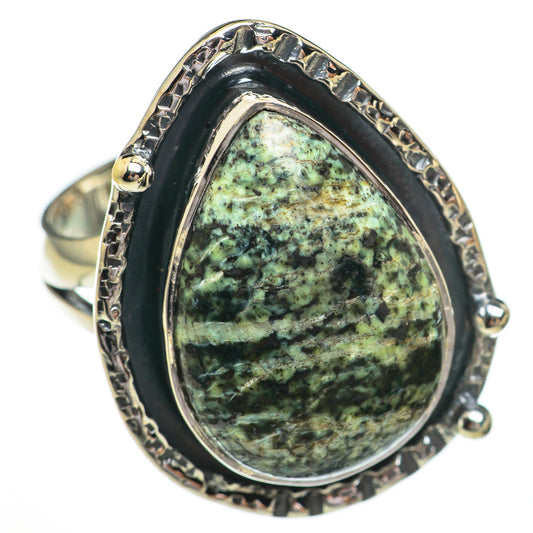 Green Vein Jasper Rings handcrafted by Ana Silver Co - RING70354
