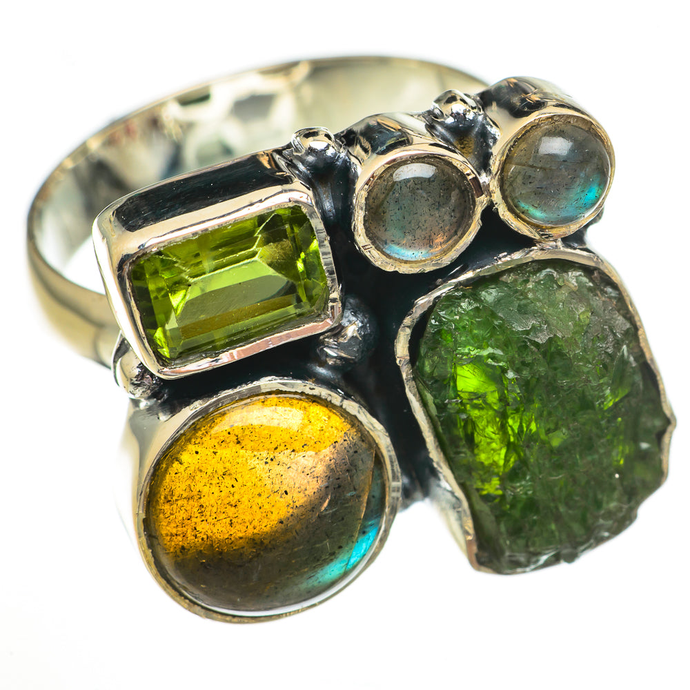 Green Tourmaline Rings handcrafted by Ana Silver Co - RING70355