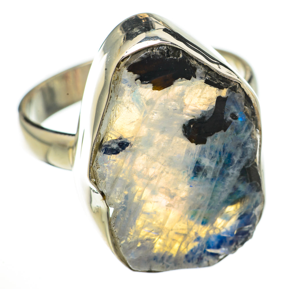Rainbow Moonstone Rings handcrafted by Ana Silver Co - RING70377