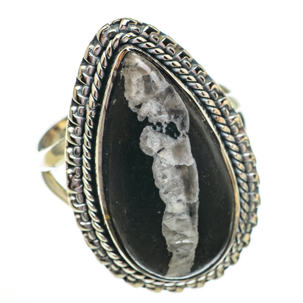 Orthoceras Fossil Rings handcrafted by Ana Silver Co - RING70439