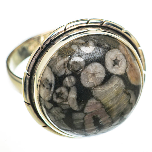 Crinoid Fossil Rings handcrafted by Ana Silver Co - RING70440