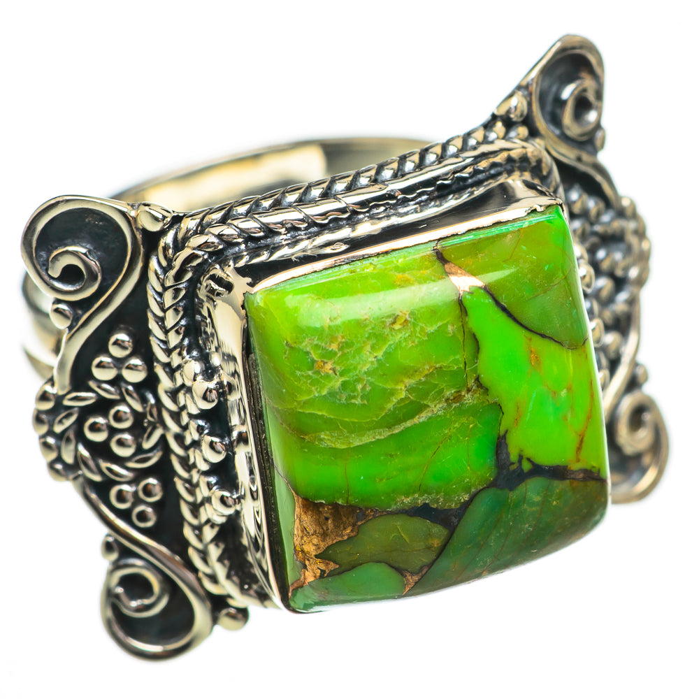 Green Copper Composite Turquoise Rings handcrafted by Ana Silver Co - RING70453