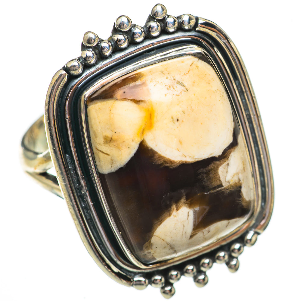 Peanut Wood Jasper Rings handcrafted by Ana Silver Co - RING70456