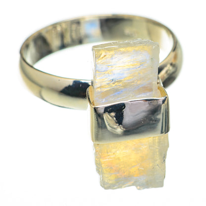 Rainbow Moonstone Rings handcrafted by Ana Silver Co - RING70475