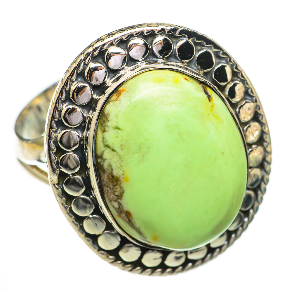 Lemon Chrysoprase Rings handcrafted by Ana Silver Co - RING70487